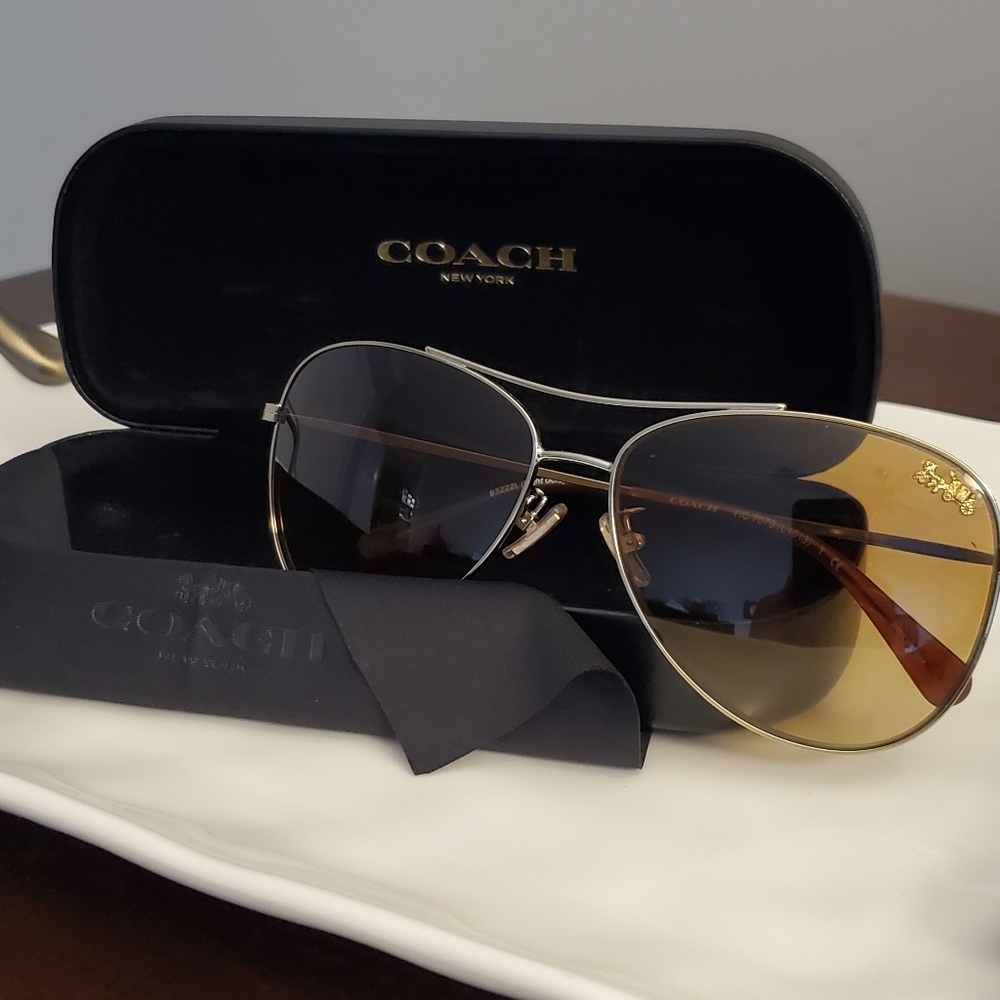 Coach aviator sunglasses.